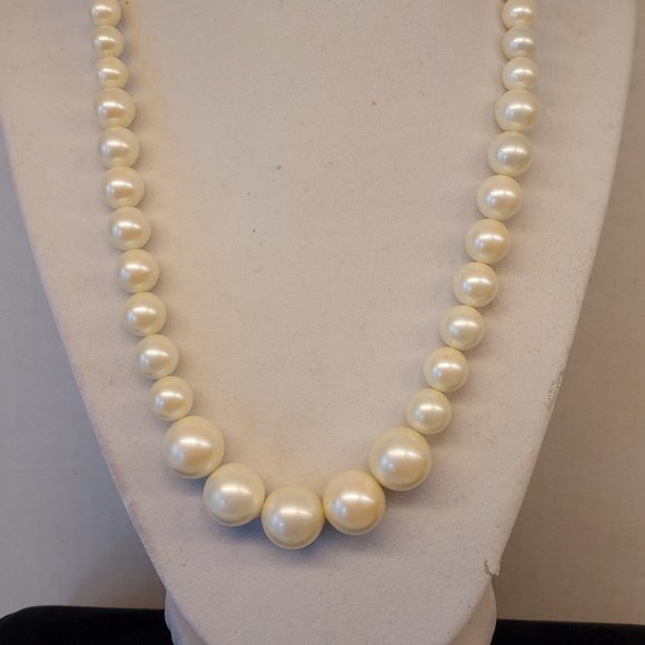 Giant graduated Pearl necklace and Bracelet .925 - Picture 4 of 9